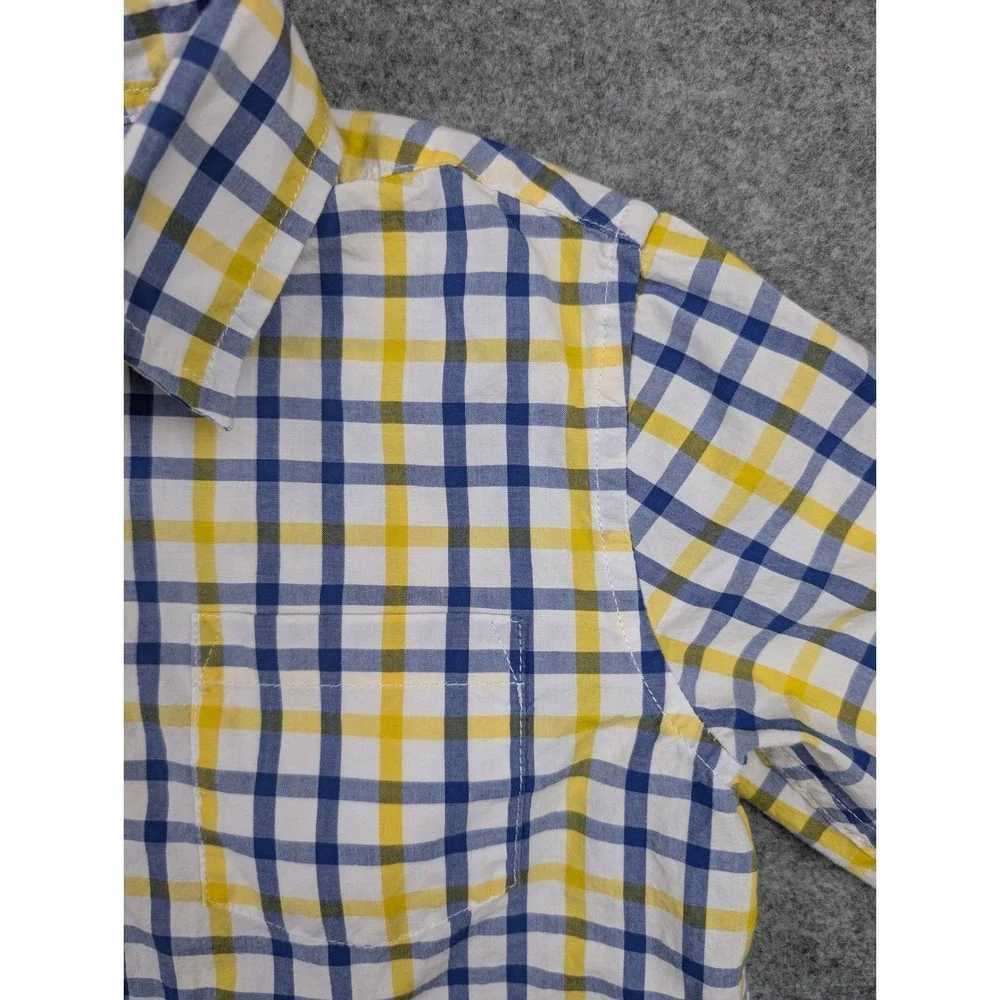 Janie and Jack Boys‎ Blue Yellow Plaid Button Down Shirt Long Sleeve Size 4